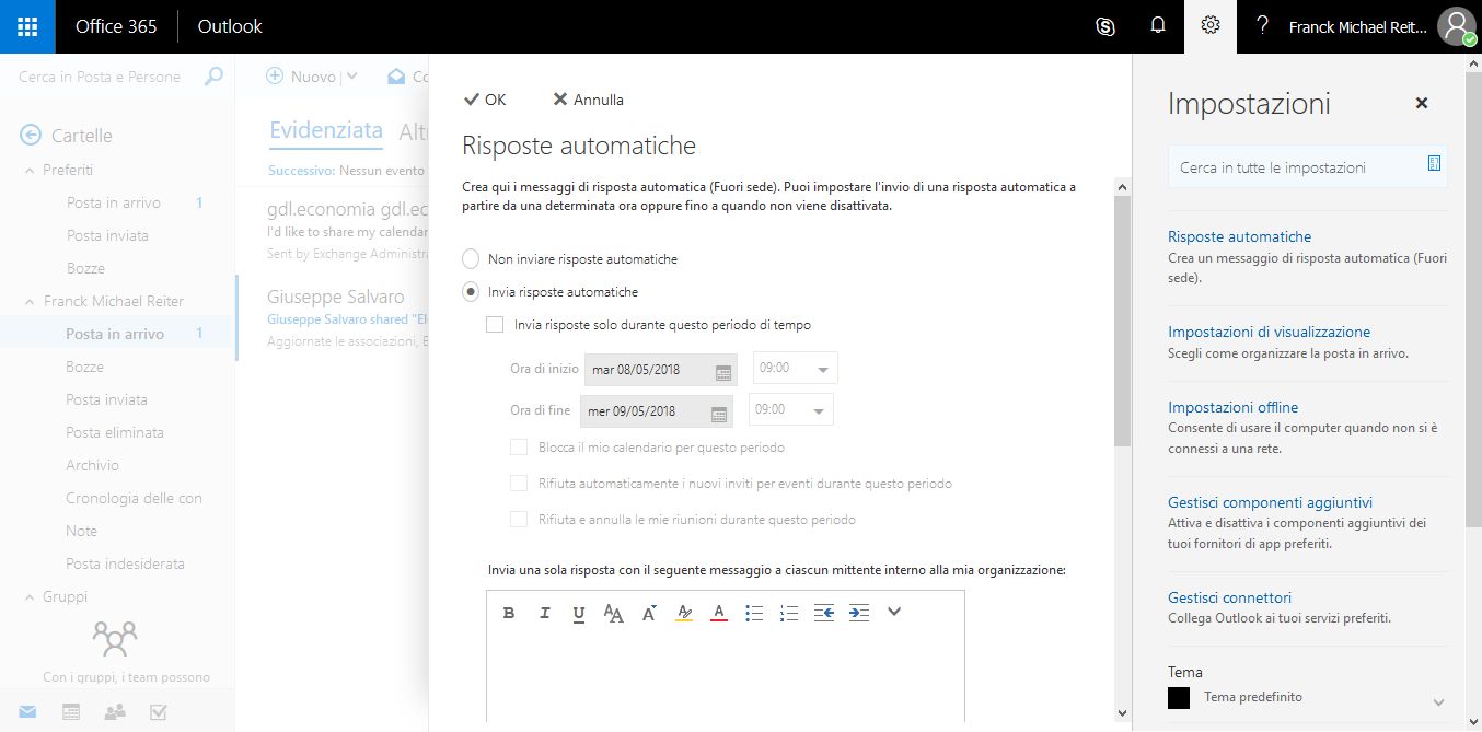 Office365RrispostaAutomatica